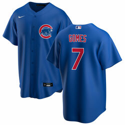 Men's Chicago Cubs #7 Yan Gomes Blue Cool Base Stitched Baseball Jersey Men's Chicago Cubs #7 Yan Gomes Blue Cool Base Stitched Baseball Jersey